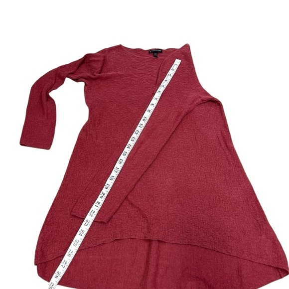 Eileen Fisher Organic Linen Sweater Tunic Women Small Persimmon High Low Hem - Picture 5 of 9